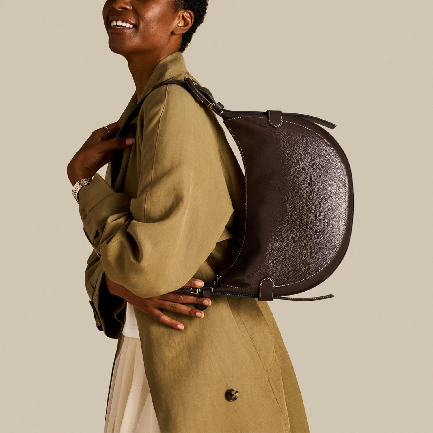 Fossil Women's Harwell Leather Hobo Shoulder Bag