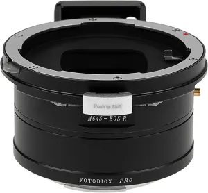 Fotodiox Pro Lens Mount Shift Adapter - Compatible with Mamiya 645 (M645) Mount Lens to Canon RF Mount Mirrorless Camera Body