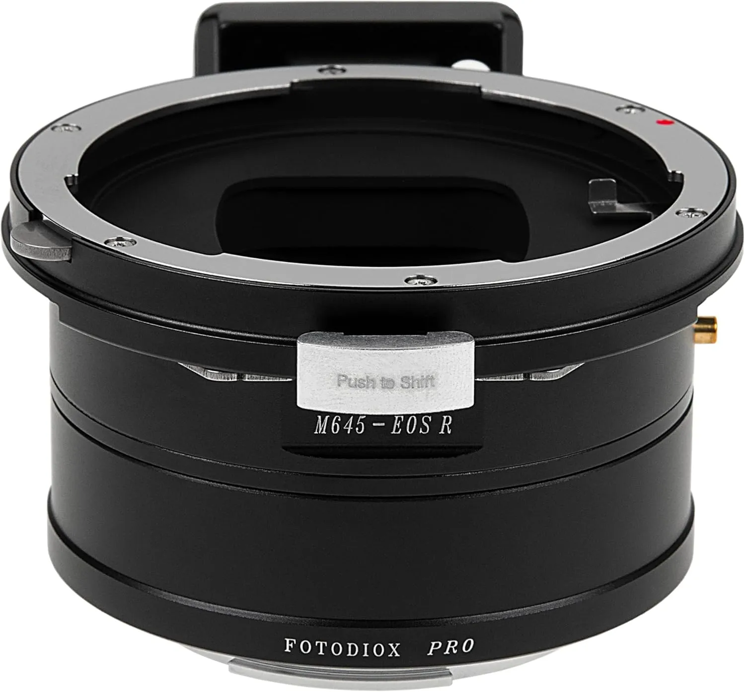 Fotodiox Pro Lens Mount Shift Adapter - Compatible with Mamiya 645 (M645) Mount Lens to Canon RF Mount Mirrorless Camera Body