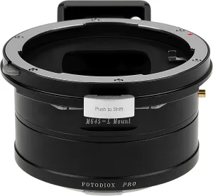 Fotodiox Pro Lens Mount Shift Adapter - Compatible with Mamiya 645 (M645) Mount Lens to L-Mount Alliance Mirrorless Camera Body