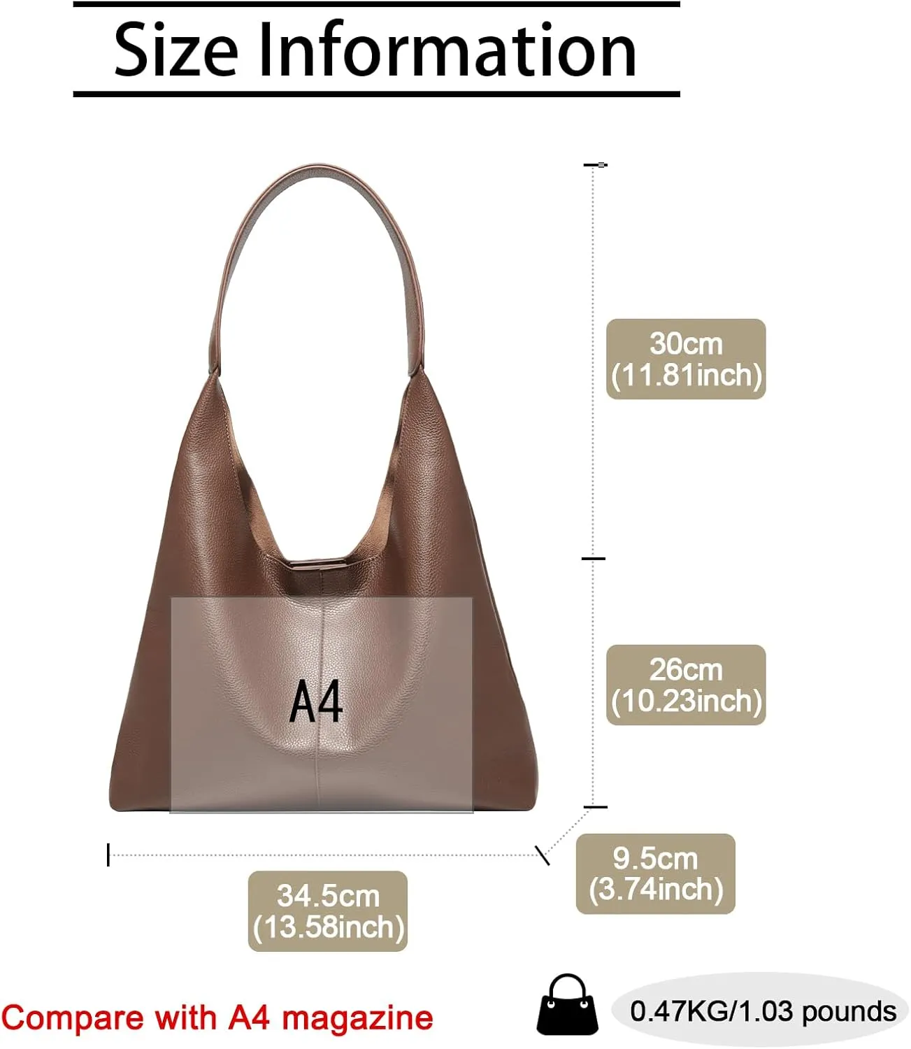 FOXLOVER Womens Faux Leather Hobo Bags Vintage Large Crossbody Shoulder Purse Ladies Tote Handbags