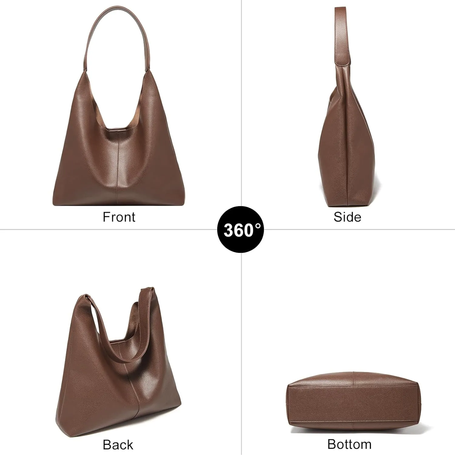FOXLOVER Womens Faux Leather Hobo Bags Vintage Large Crossbody Shoulder Purse Ladies Tote Handbags
