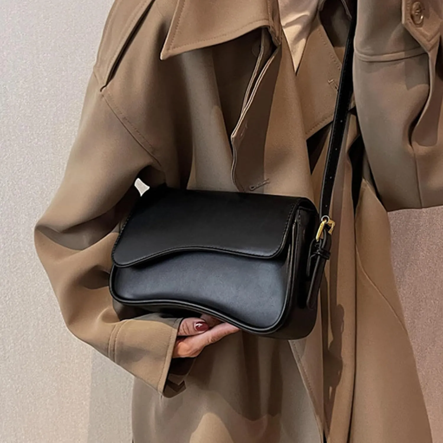 Fozehlad Hobo Shoulder Bag for Women Vegan Leather Y2K Purse Saddle Bag Retro Underarm Handbag for 2025