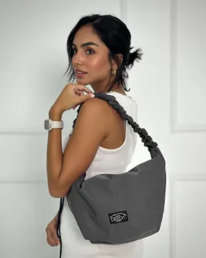 FRILLY HOBO BAG -  GREY