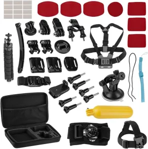 Froggi Extreme Sports Action Camera Accessory Kit - 47 Essential Pieces for GoPro -Style Adventures, for HERO9, HERO10, HERO11, HERO12