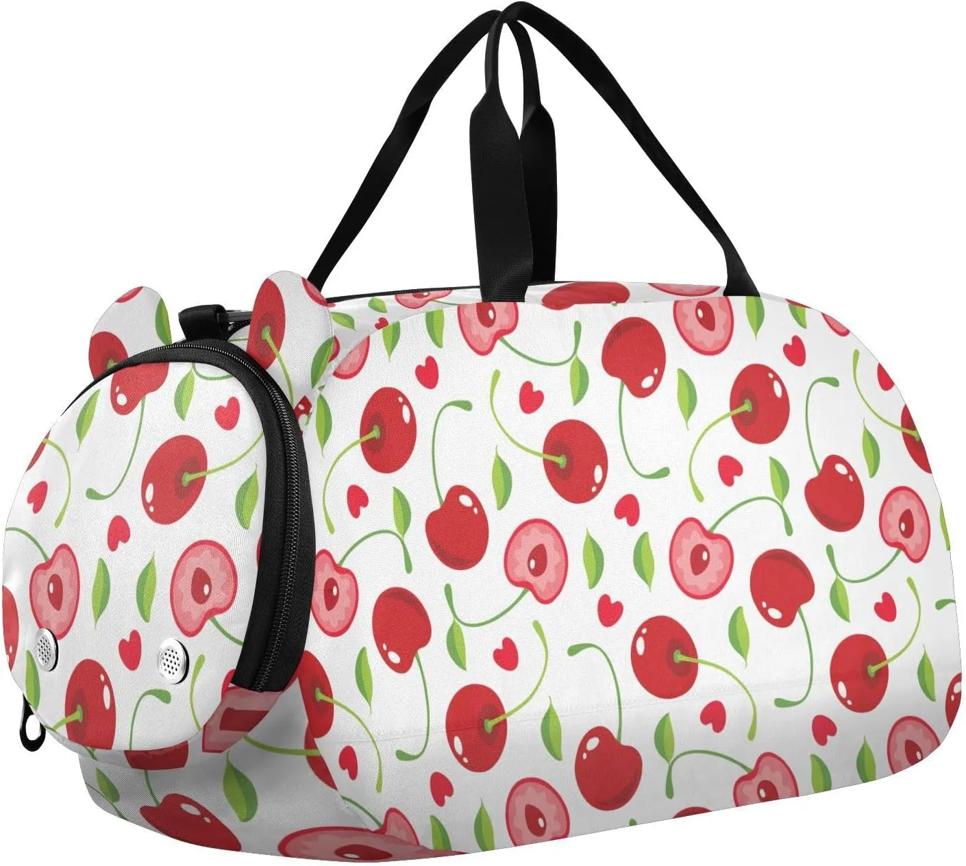 Fruits Cherries and Hearts Duffel Bags for Boys Small Gym Bags for Teens Dance Bag for Girls