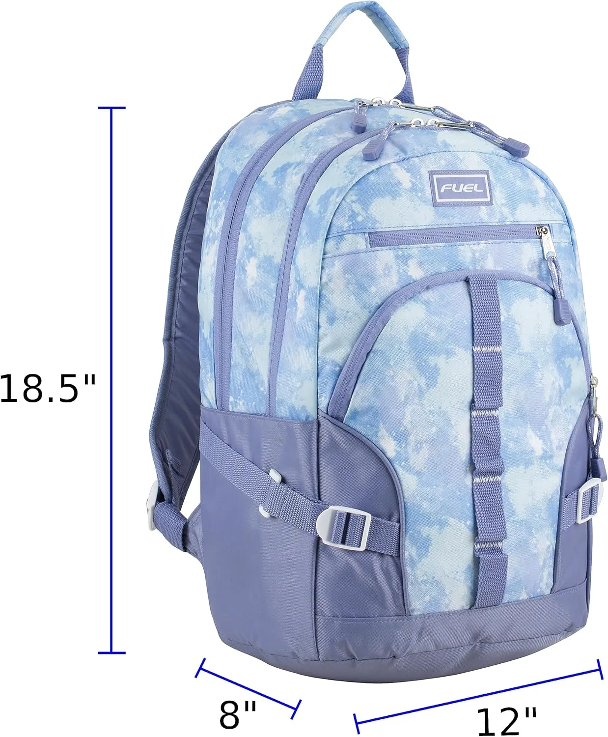 FUEL Hiking Laptop Backpack, College Bookbag, Travel Daypack with 5 Compartments, Dynamo Tech Pocket, 18.5 Inches