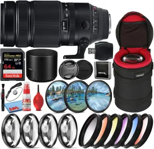 Fujifilm Fujinon XF 100-400mm f/4.5-5.6 R LM OIS WR Telephoto Lens (16501109) Bundle with SanDisk 64GB Extreme PRO SD Card   Close-Up Filters   Graduated Color Filters   Lens Case   Cleaning Kit
