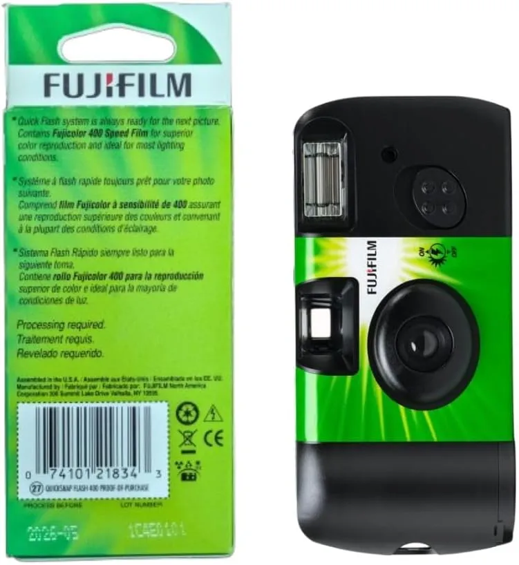 Fujifilm QuickSnap Flash 400 One Time Use 35mm Camera with Flash, 27 Exposures, 4-Pack