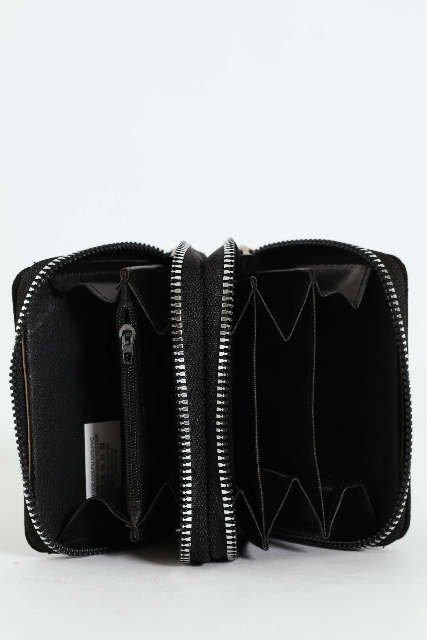 Full Gem Double Zip Wallet - Black
