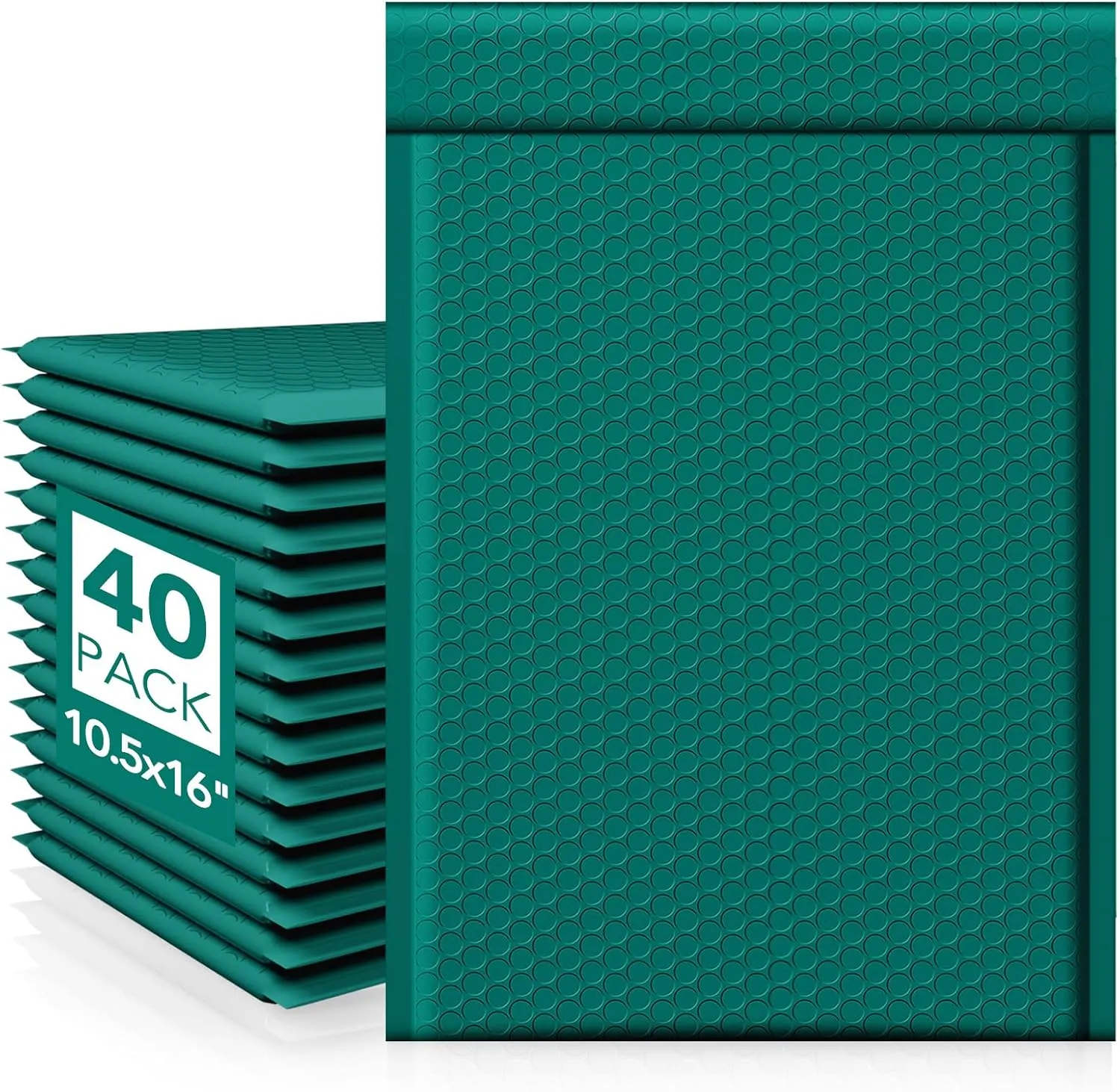 Fuxury Large Bubble Mailers 10.5x16" 40Pack Gift Wrap Padded Envelopes Opaque Mailing Envelopes Bubble Padded Cushion Padded Mailers for Packaging Small Business #5 Forest Green