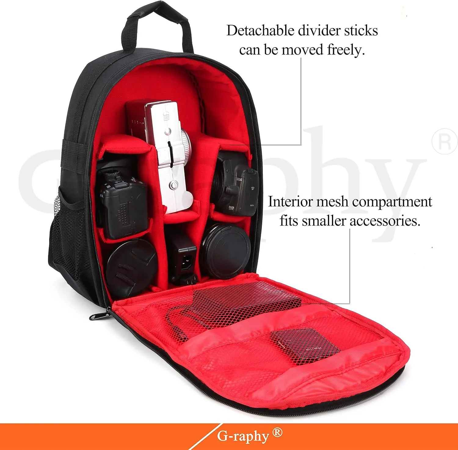 G-raphy Camera Bag Backpack Camera Case Photography Backpack with Tripod Holder/Raincover for DSLR SLR Cameras, Flashes etc Men Women