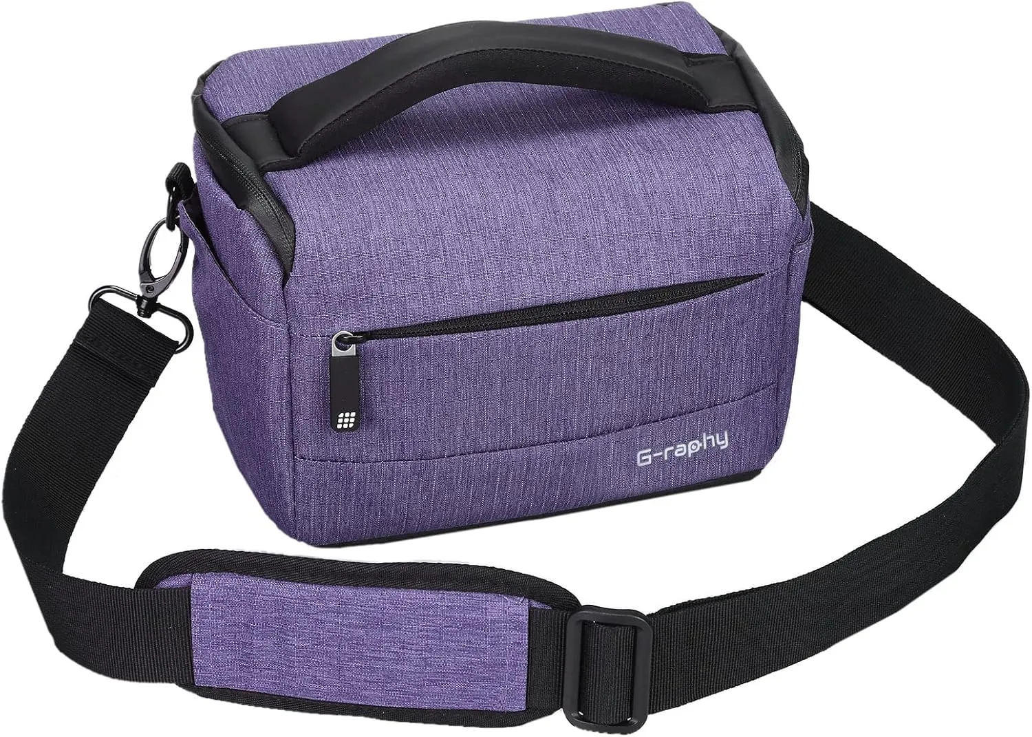 G-raphy Camera Bag Camera Case DSLR SLR Bag Waterproof Shockproof Portable Camera Bags for Photographers with Pu Leather Handle Camera Accessories for Men Women (Purple)