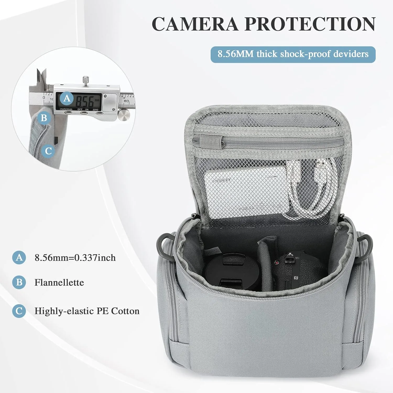 G-raphy Camera Bag Camera Sling Bag with Removable Dividers and Straps for Dslr Slr Mirroless Cameras, Flash,Lenses and other Camera Accessories