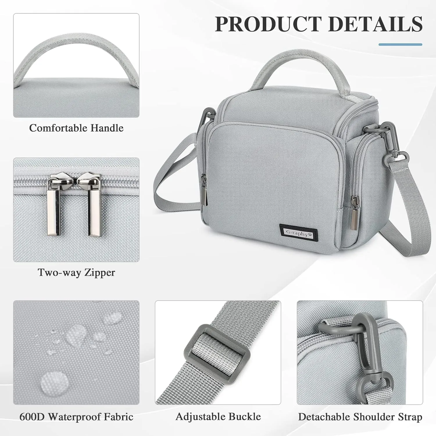 G-raphy Camera Bag Camera Sling Bag with Removable Dividers and Straps for Dslr Slr Mirroless Cameras, Flash,Lenses and other Camera Accessories
