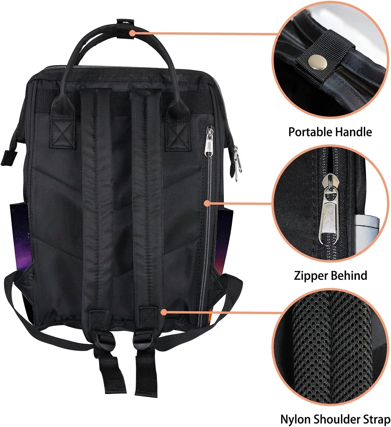 Galaxy Stars Space Dust Night Sky Diaper Bag Backpack, waterproof backpack Baby Nappy Changing Bags Laptop Backpack for Travel, Large Capacity, Durable and Stylish for Woman and Men.