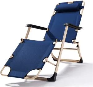 Garden Lounger Chairs Deck Folding Recliner Zero Gravity Outdoor Chair Made from Steel Frame for Patio Or Beach, Balcony, Park Or Campsite c2003(Blue)