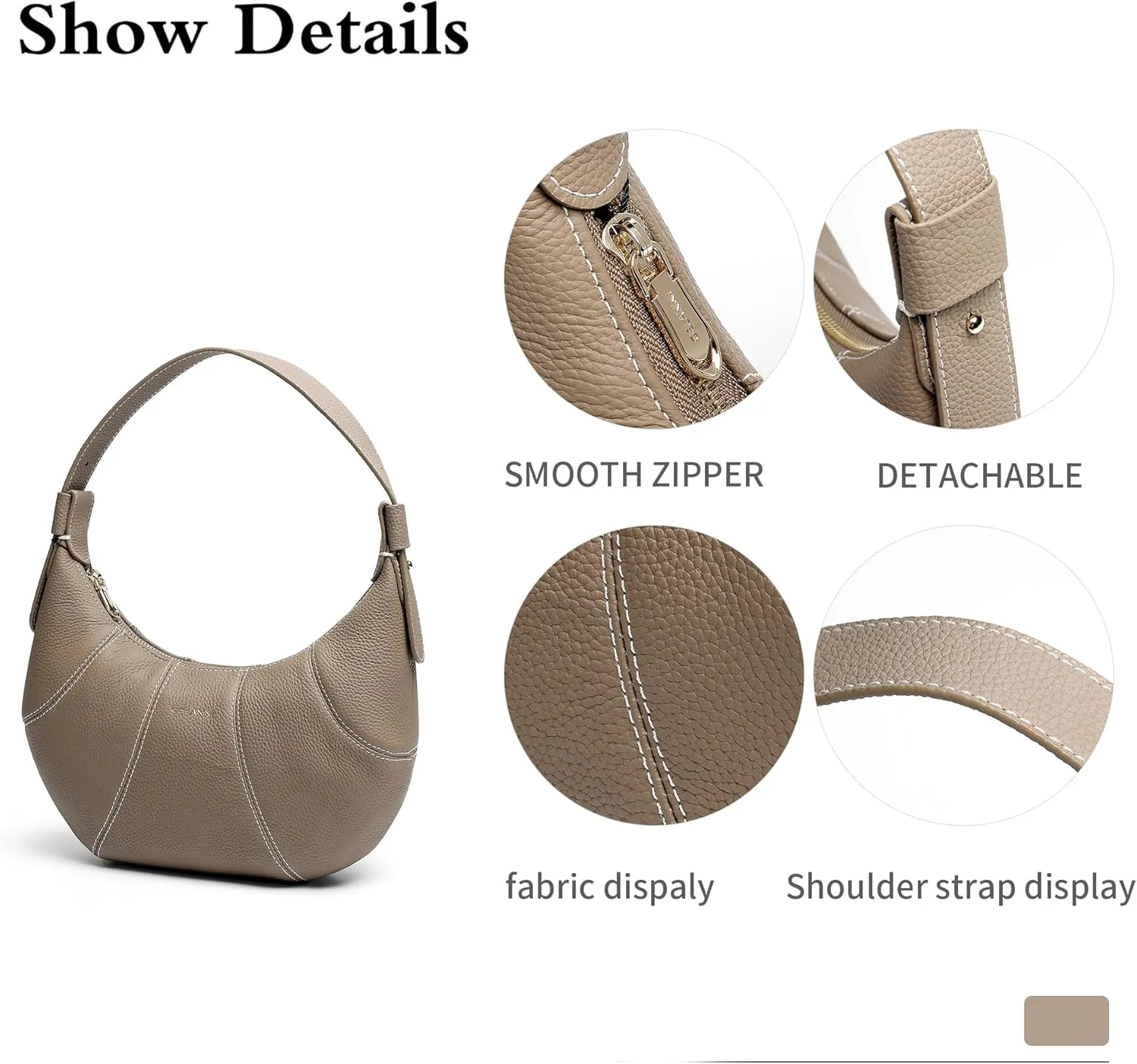 Genuine Hobo Tote Bag Handle Bag for Women Cute Handbag Everyday Clutch Purses for Women with Zipper