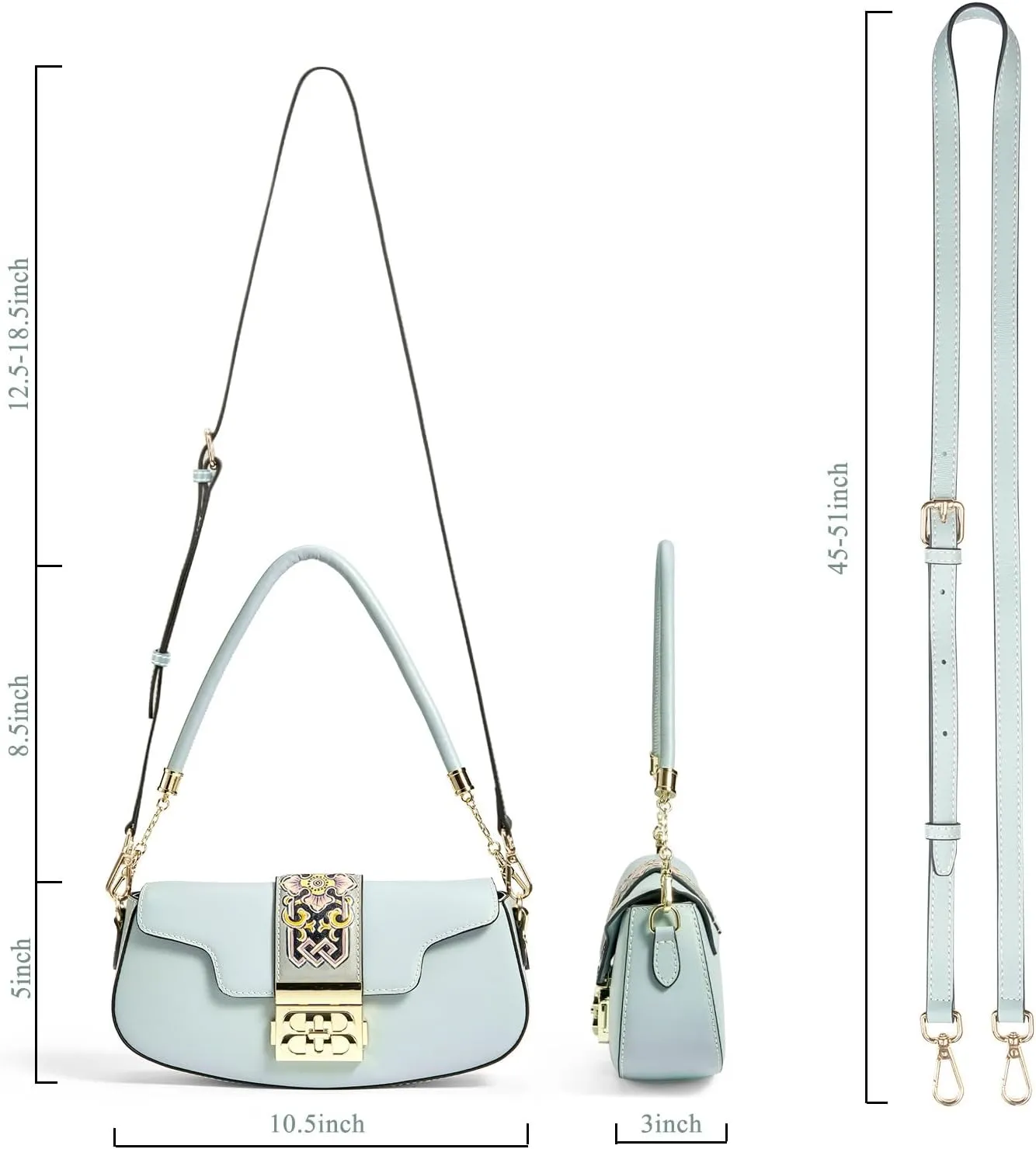 Genuine Leather Shoulder Bag for Women Hand Carved Painted Leather Clutch Saddle Bag Cute Hobo Tote Handbag Purse