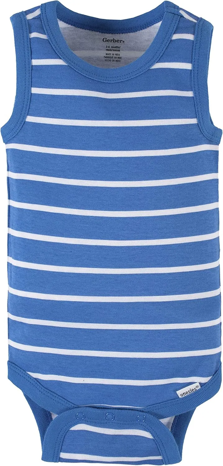 Gerber Baby Boys' Multi-pack Sleeveless Onesies Bodysuit