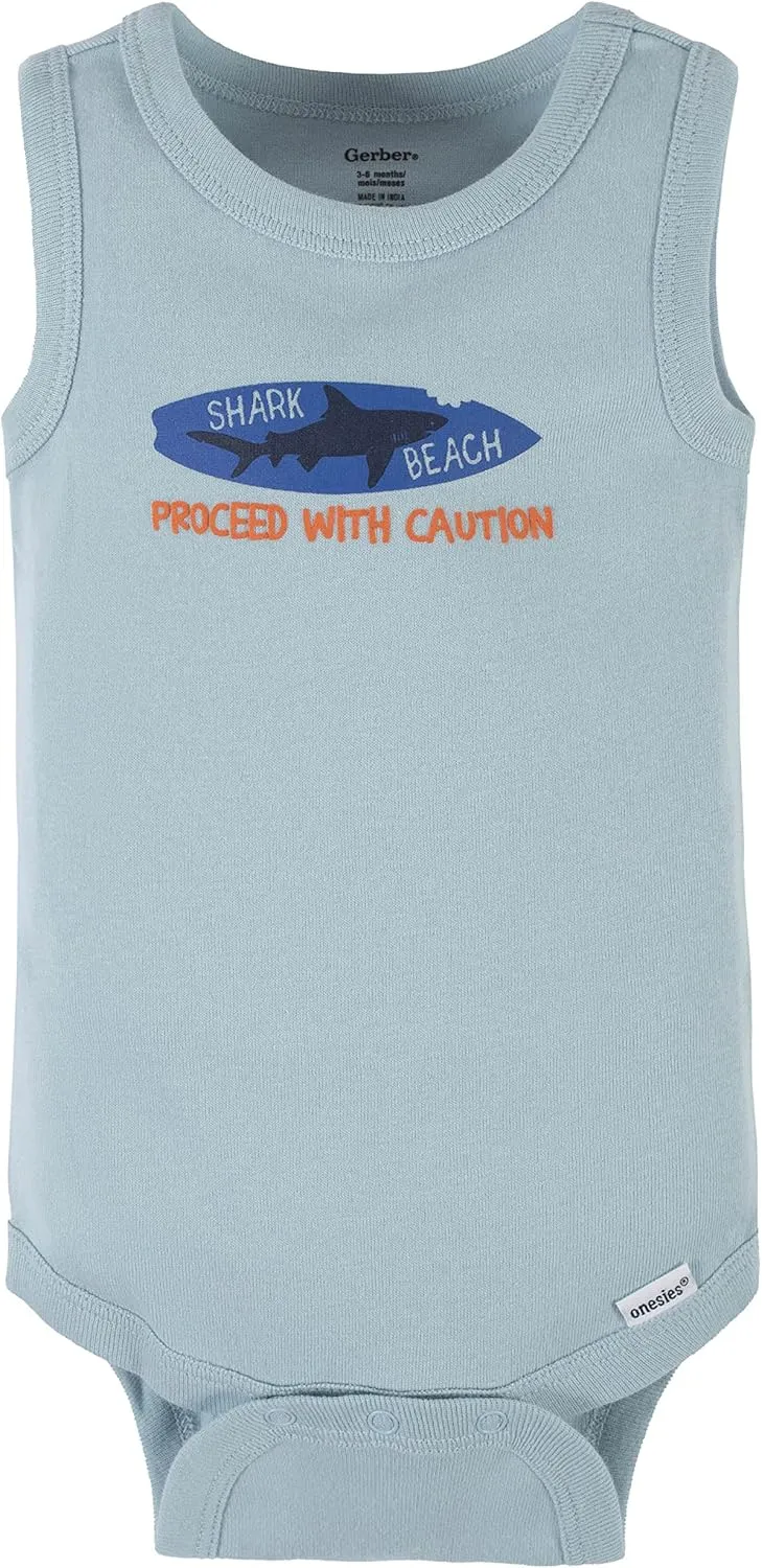 Gerber Baby Boys' Multi-pack Sleeveless Onesies Bodysuit