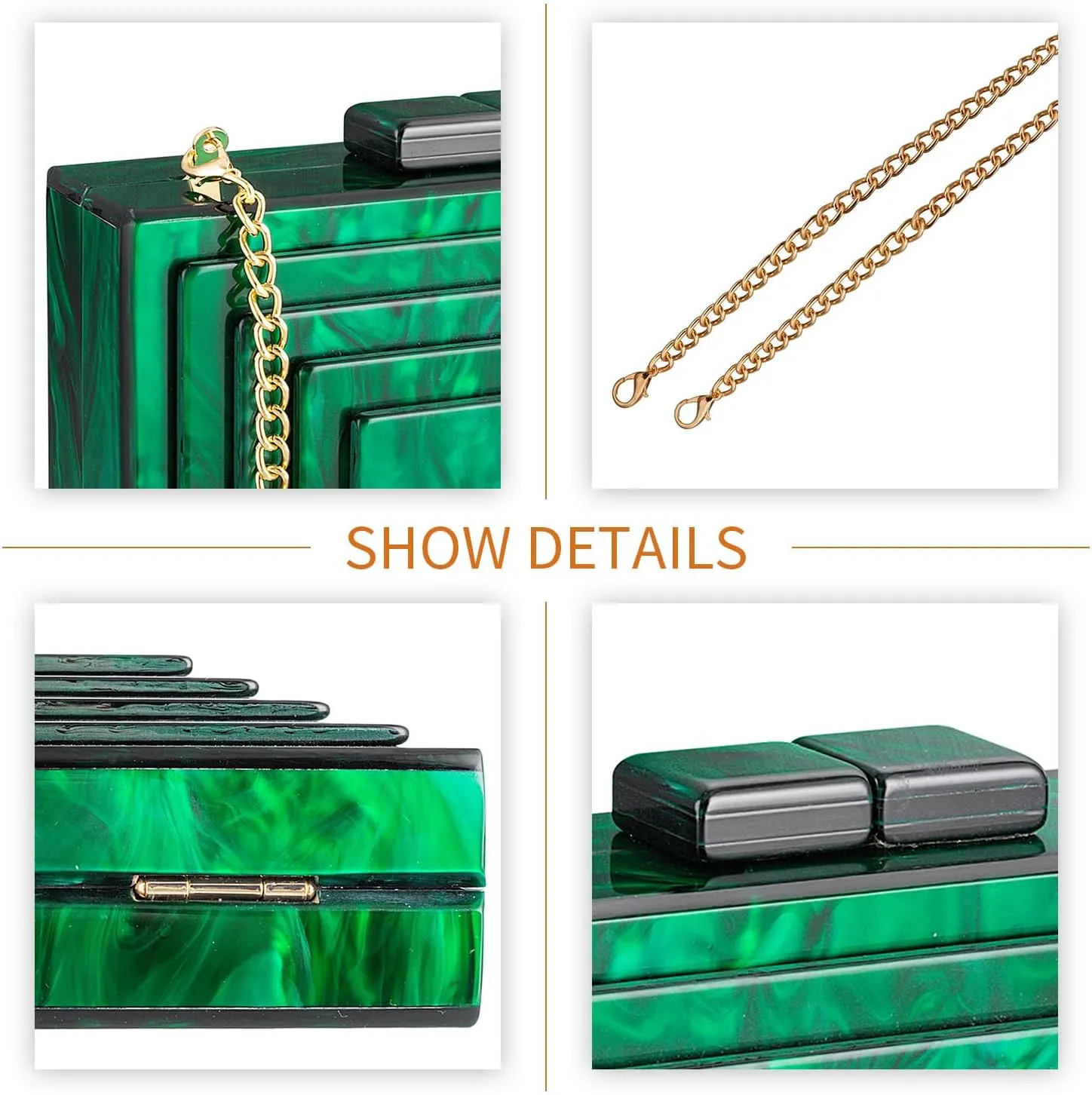 Gets Acrylic Clutch Purses for Women Evening Bag Eyes Multicolor Perspex Box Clutch Glitter Purse Handbags Crossbody Bag