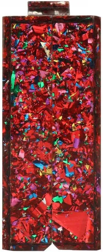 Gets Acrylic Purses and Handbags for Women Multicolor Perspex Geometric Patterns Box Clutch Banquet Evening Crossbody Handbag