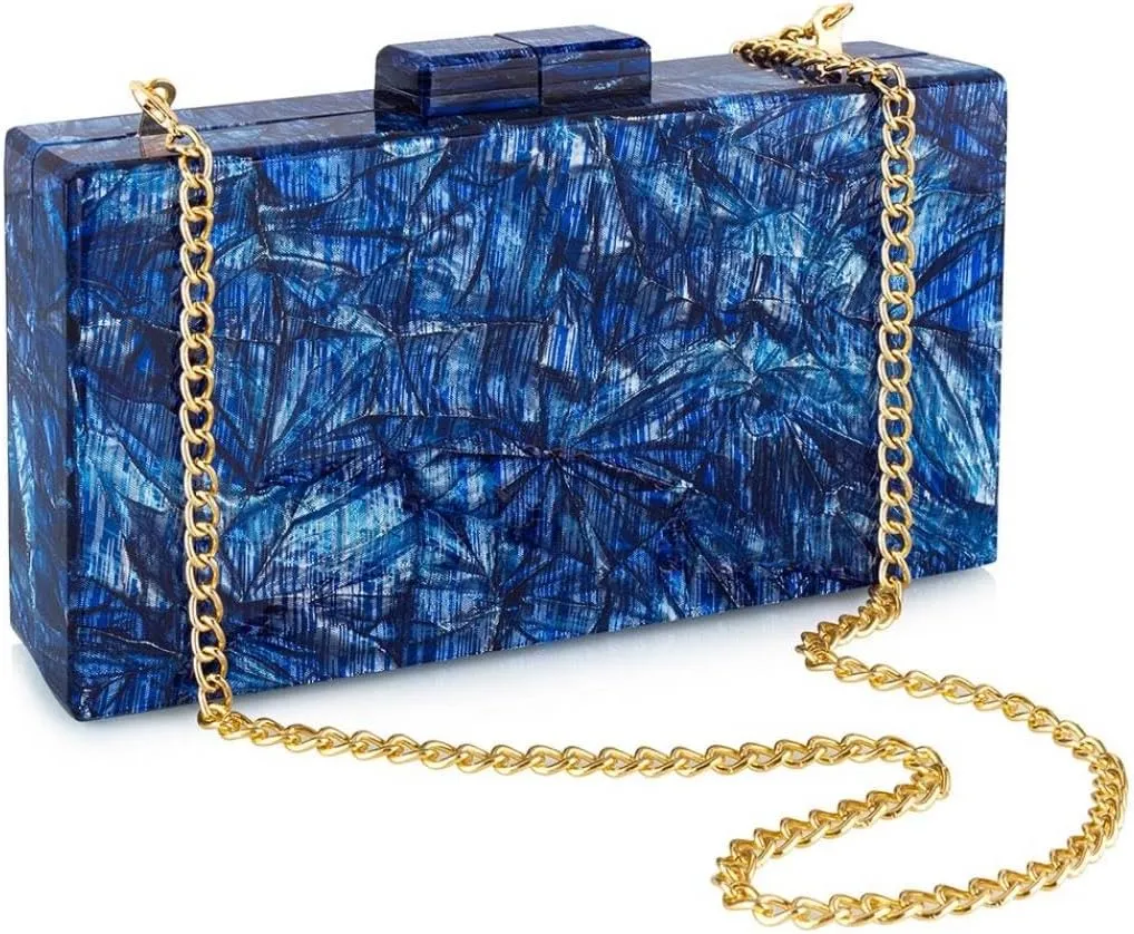 Gets Acrylic Purses and Handbags for Women Pleated Interlayer Unique Evening Clutch Bag for Wedding Cocktail Party Prom