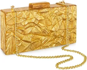 Gets Acrylic Purses and Handbags for Women Pleated Interlayer Unique Evening Clutch Bag for Wedding Cocktail Party Prom
