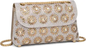 Gets Sparkly Rhinestones Clutch Purses for Women Purses and Handbags for Wedding Party Evening Crossbody Bag with Chain