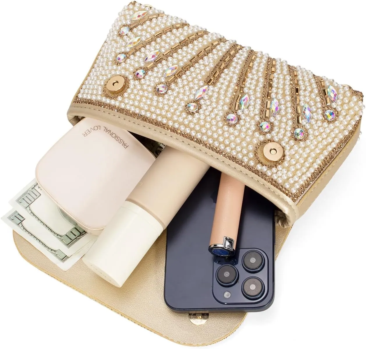 Gets Sparkly Rhinestones Clutch Purses for Women Purses and Handbags for Wedding Party Evening Crossbody Bag with Chain