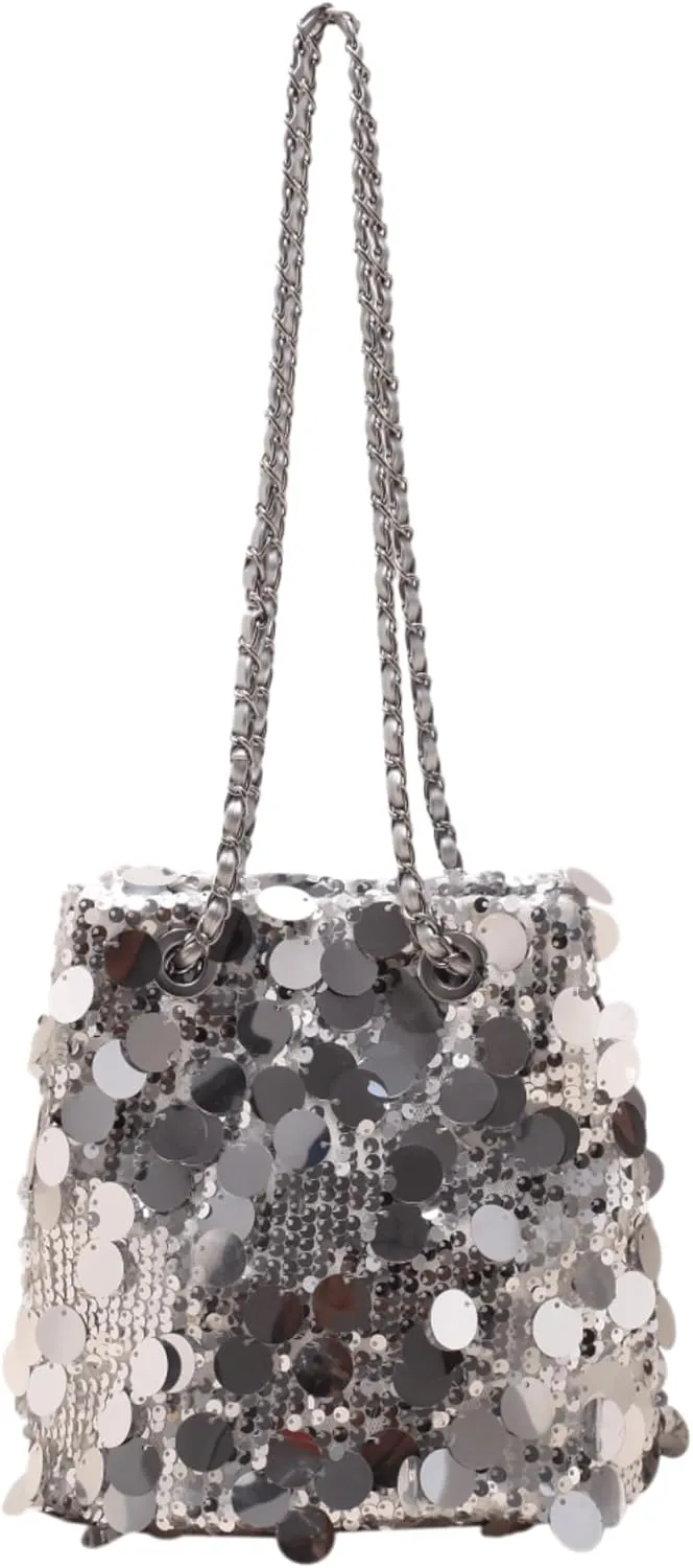Glitter Sequin Evening Shoulder Crossbody Bag Women Bling Handbag and Purse Sparkly Prom Party Bucket Bag