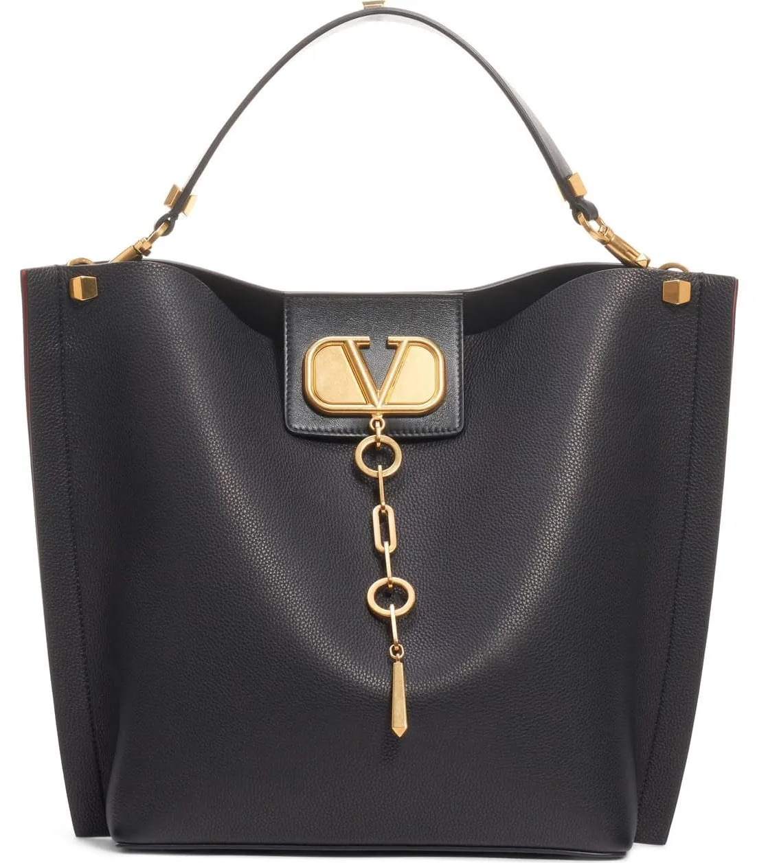 Go Logo Escape Leather Hobo Bag, Black