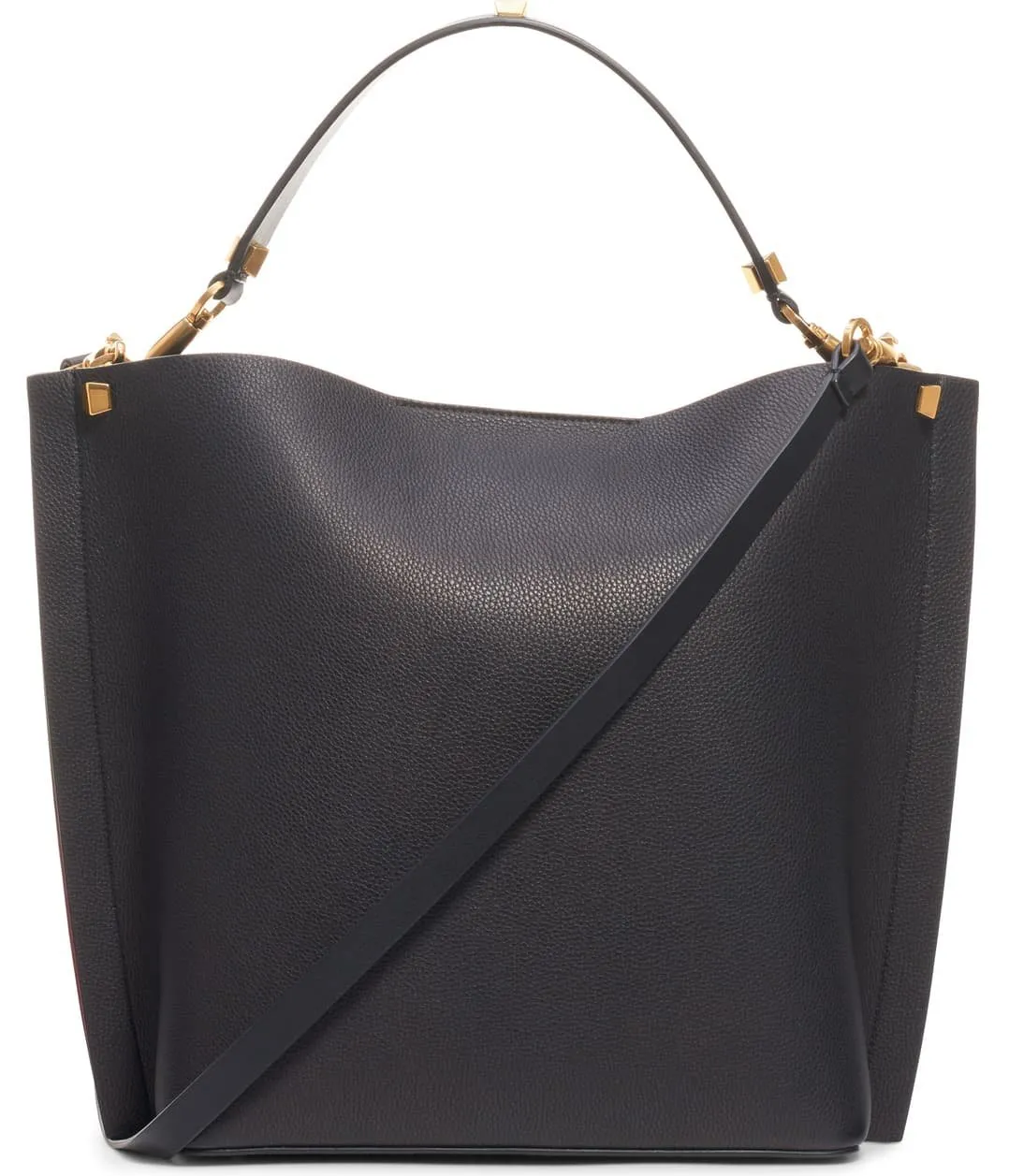 Go Logo Escape Leather Hobo Bag, Black