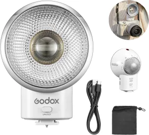 Godox Lux Elf Retro Camera Flash, GN6 6000K±200K CCT, 400 Flashes at Full Power, Built-in Lithium Battery, Support Type-C Charging, Compatible for Canon Nikon Sony Fuji Olympus Pentax Cameras
