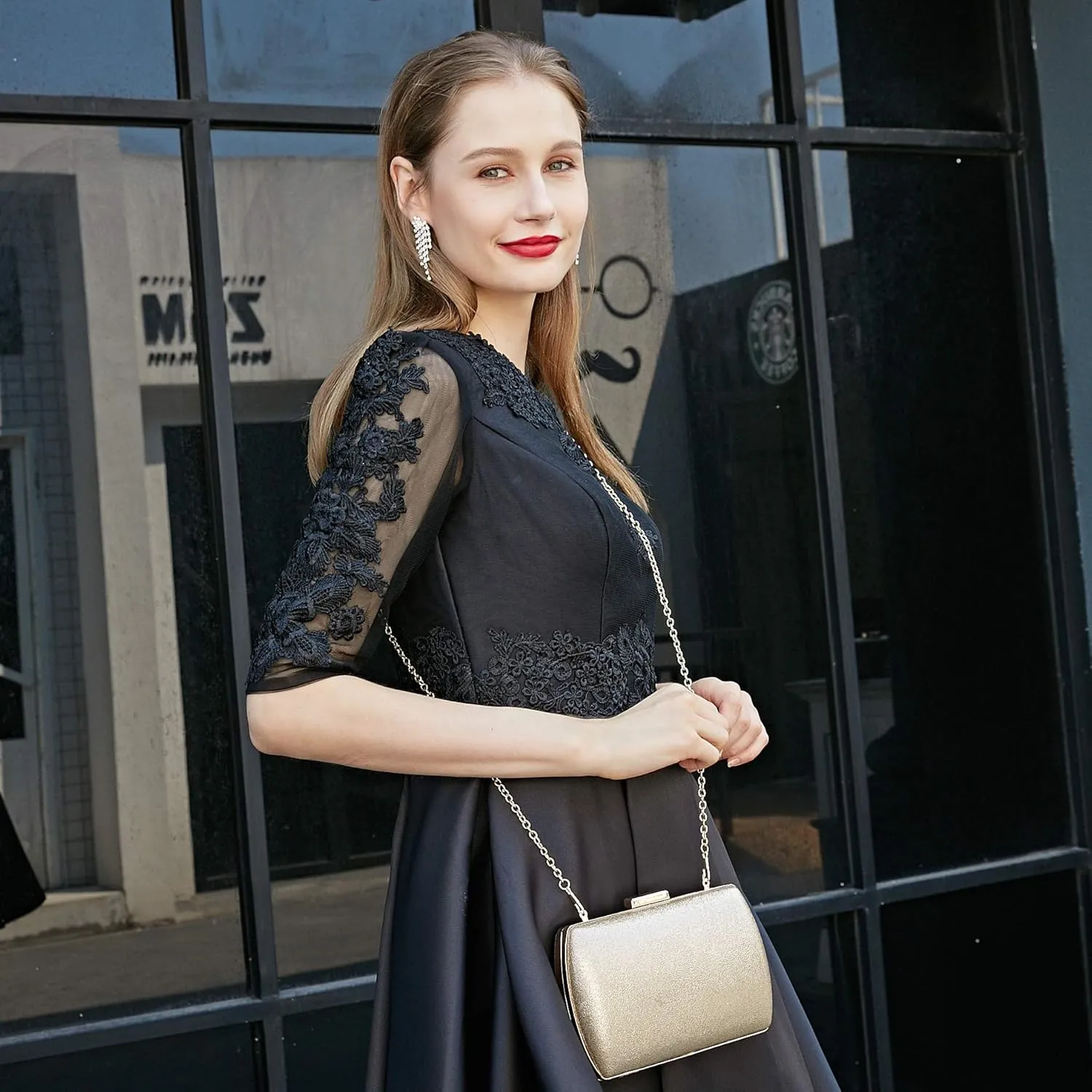 Gold Clutch - Evening Wedding Party Handbags