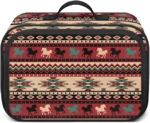 Gomyblomy Aztec Horses Universal Stroller Organizer Large Capacity Stroller Diaper Bag with Handle and Detachable Shoulder Strap Portable Baby Bag Organizer Accessory for Stroller