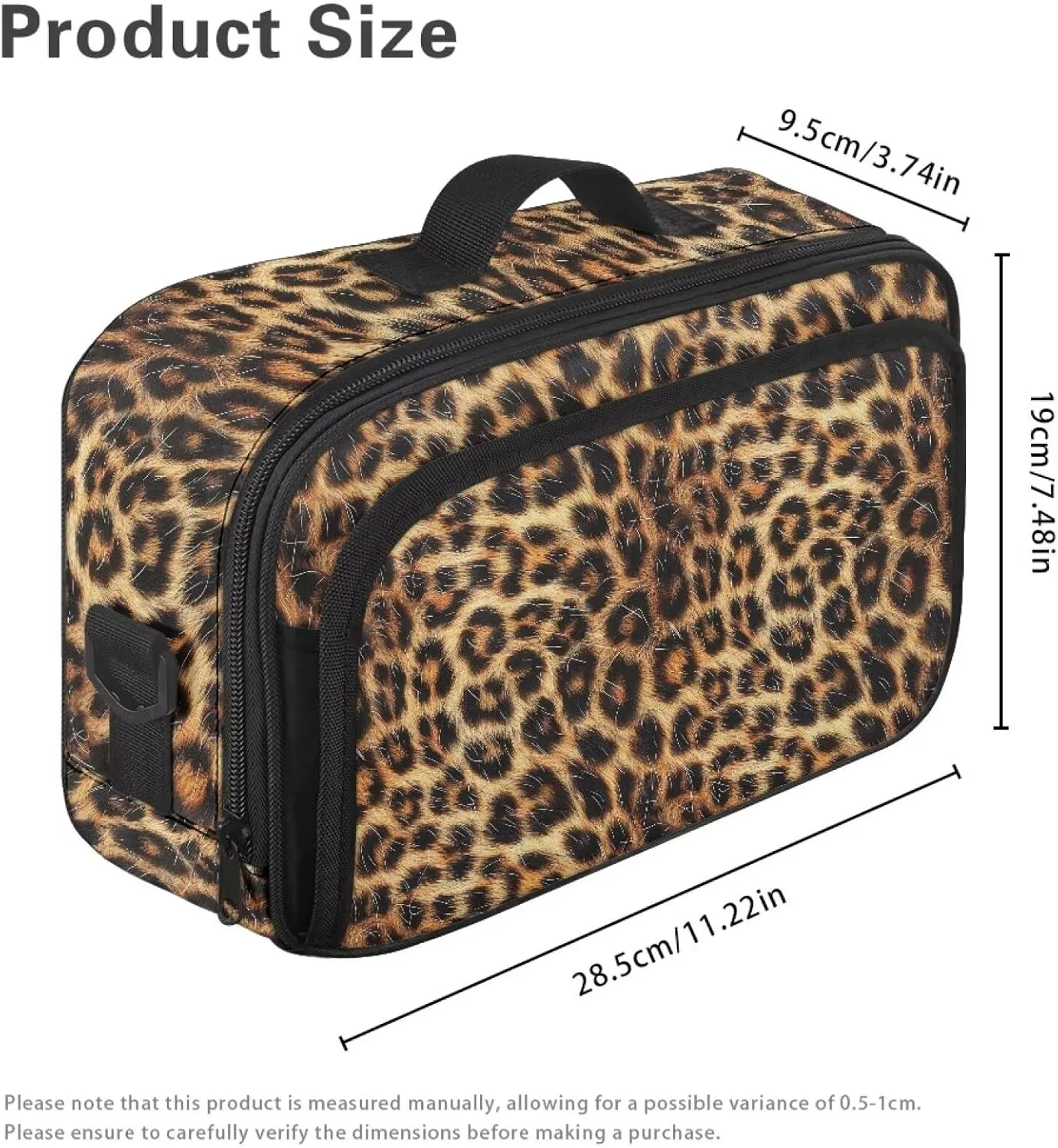 Gomyblomy Leopard Print Small Diaper Bag Portable Stroller Caddy Organizer with Cup Holder Detachable Shoulder Straps Large Capacity Baby Stroller Storage Bags Accessories for Babies