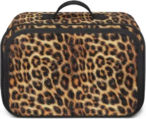 Gomyblomy Leopard Print Small Diaper Bag Portable Stroller Caddy Organizer with Cup Holder Detachable Shoulder Straps Large Capacity Baby Stroller Storage Bags Accessories for Babies