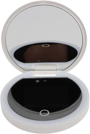 GOWENIC 2X Magnifying Travel Mirror, 360 Degree Fill Light, 3 Speed Brightness Adjustment, for Makeup Application, Clothing Color Change Detection