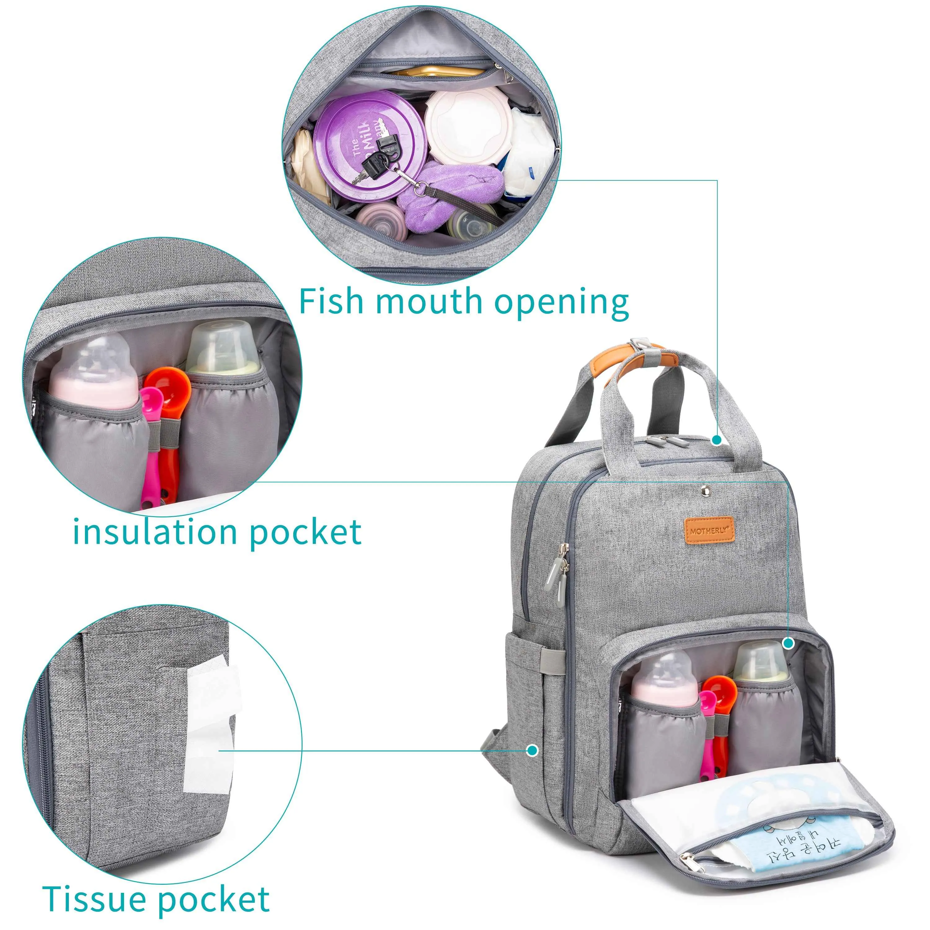 Grace and Glory Diaper Bags - Gray