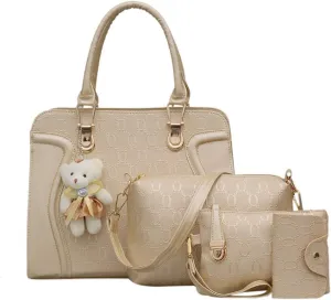 Handbags for Women Shoulder Bags Tote Satchel Hobo 4pcs Purse Set Rose red