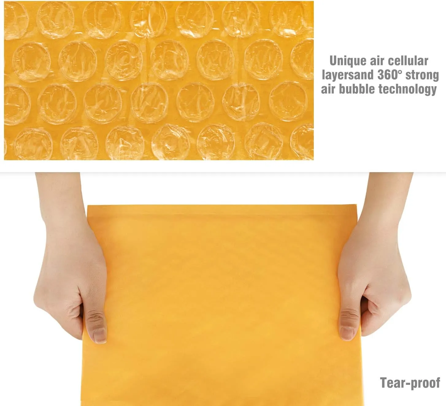 HBlife 50Pcs Bubble Mailers, 6x10 Inches Self Seal Kraft Poly Mailers, Padded Envelopes Shipping Bags Packaging for Small Business