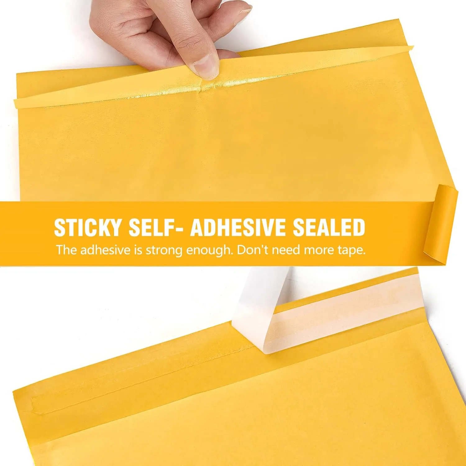 HBlife 50Pcs Bubble Mailers, 6x10 Inches Self Seal Kraft Poly Mailers, Padded Envelopes Shipping Bags Packaging for Small Business