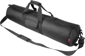 HEMMOTOP Tripod Case, 31.5x7x7 in Heavy Duty Tripod Bag with Shoulder Straps and Handles, All Sides 1 cm Thick Padded Carrying Case with Two Zippered Pockets for Speaker Stand, Monopod - R08018 Black