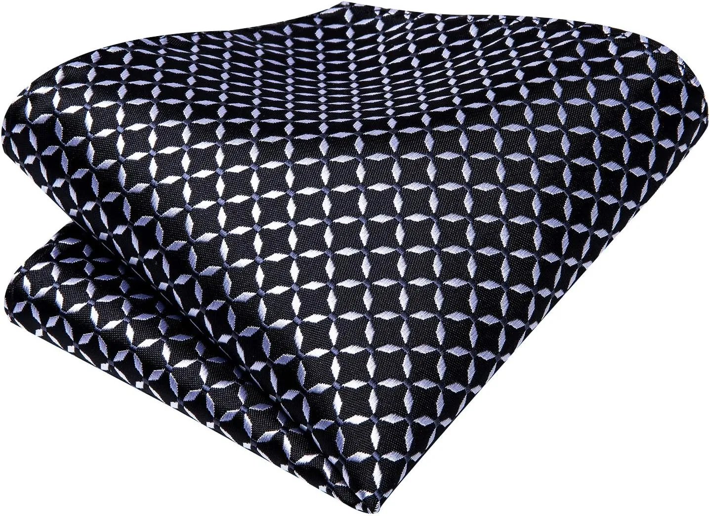Hi-Tie Mens Plaid Ties Classic Paisley Necktie with Handkerchief Cufflinks Set Business Stripe Tie