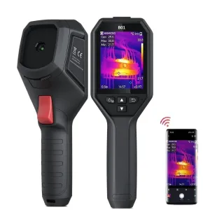 HIKMICRO B01 Thermal Camera 320 x 240 Super IR, 256 x 192 IR Resolution Thermal Imaging Camera with WiFi, 3.2" LCD Screen, 25Hz Refresh Rate, Handheld 49,152 Pixels Infrared Camera