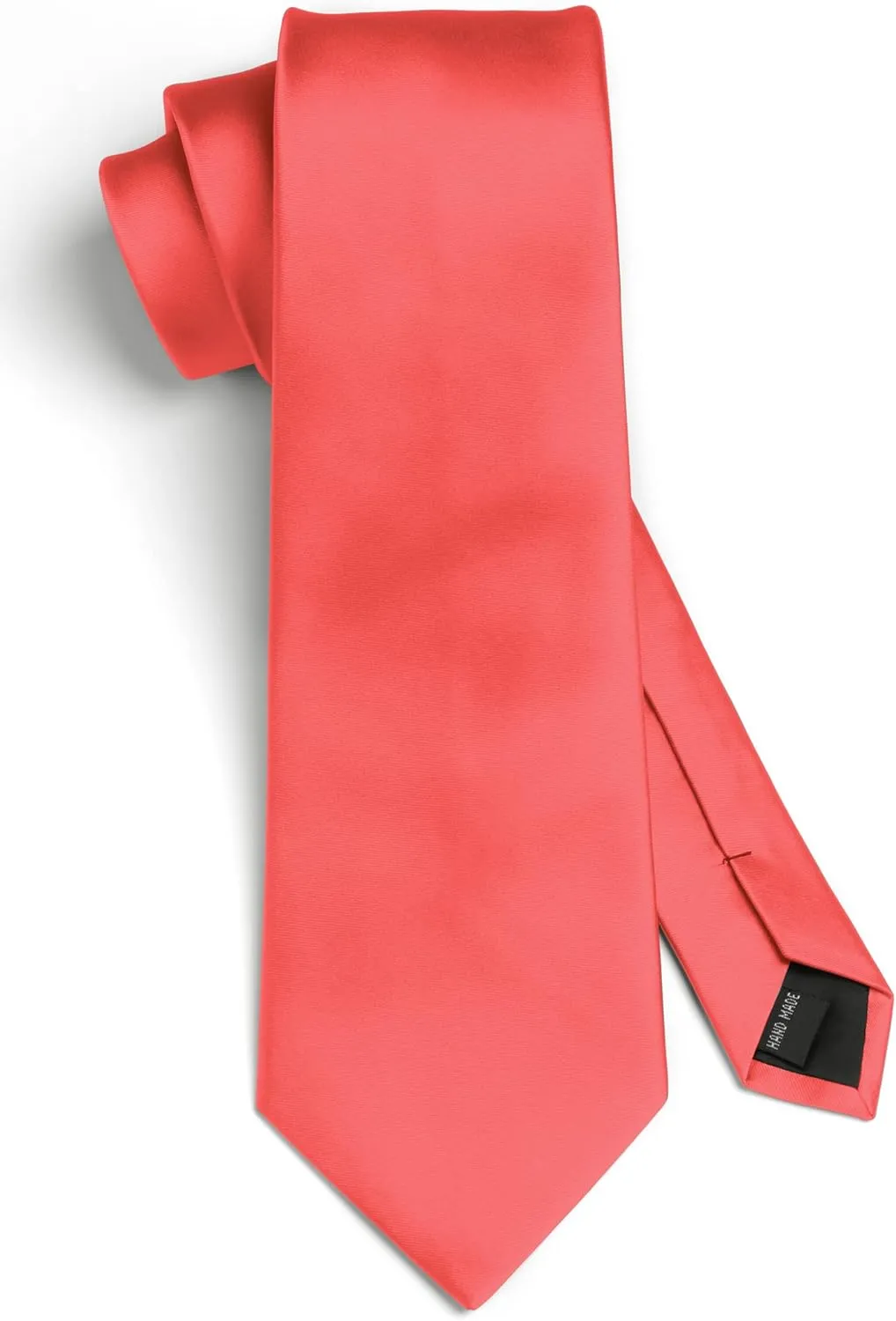 HISDERN Mens Solid Color Ties Formal Satin Necktie and Pocket Square Set Classic Wedding Business Tie & Handkerchief