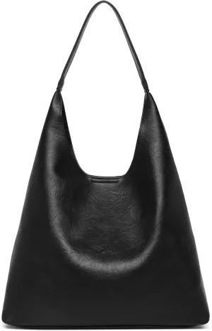 Hobo Bags for Women, Slouchy Handbag Vegan Leather Shoulder Purse 2pcs Work Tote
