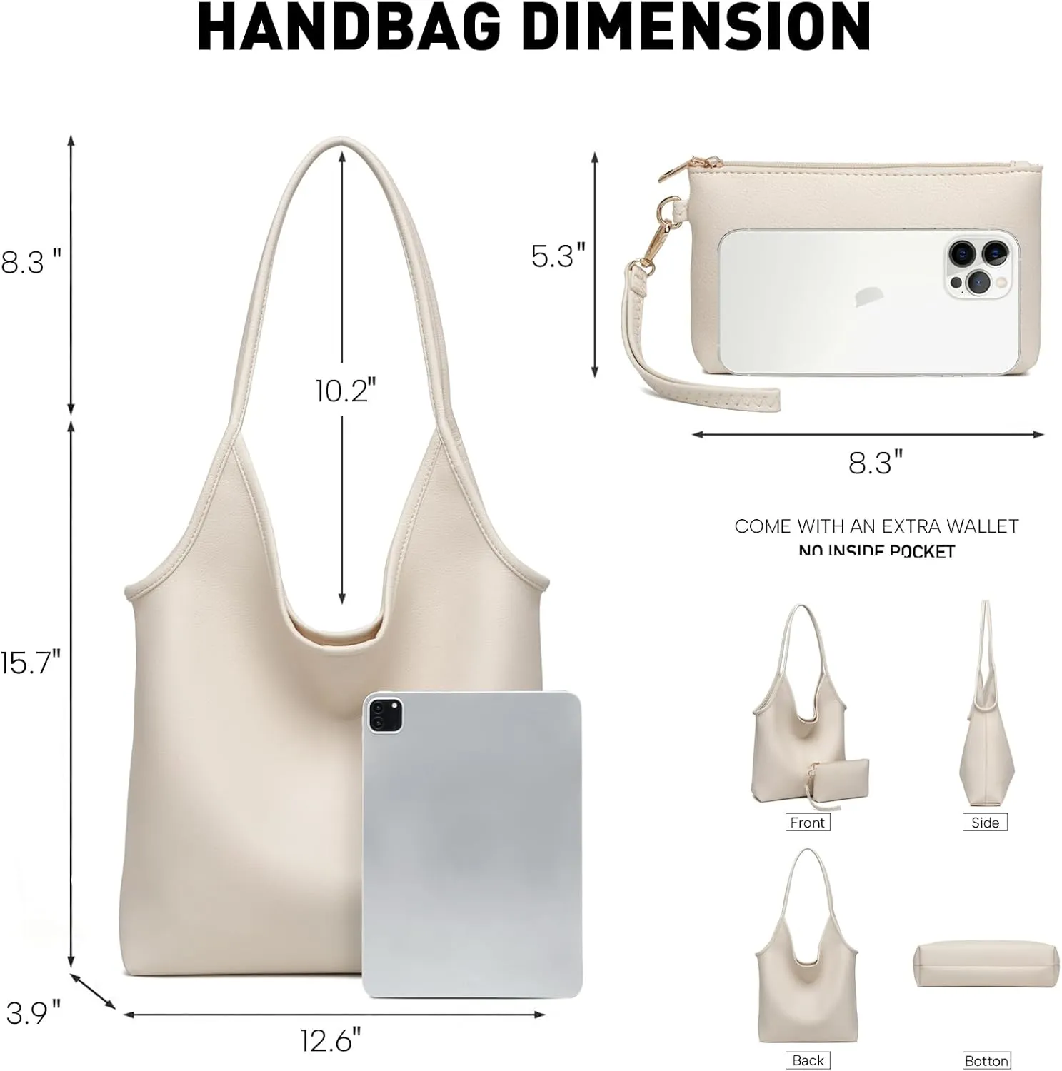 Hobo Bags Purse for Women Soft Slouchy Hobo Shoulder Bag Designer Ladies Large Leather Everyday Handle Handbag